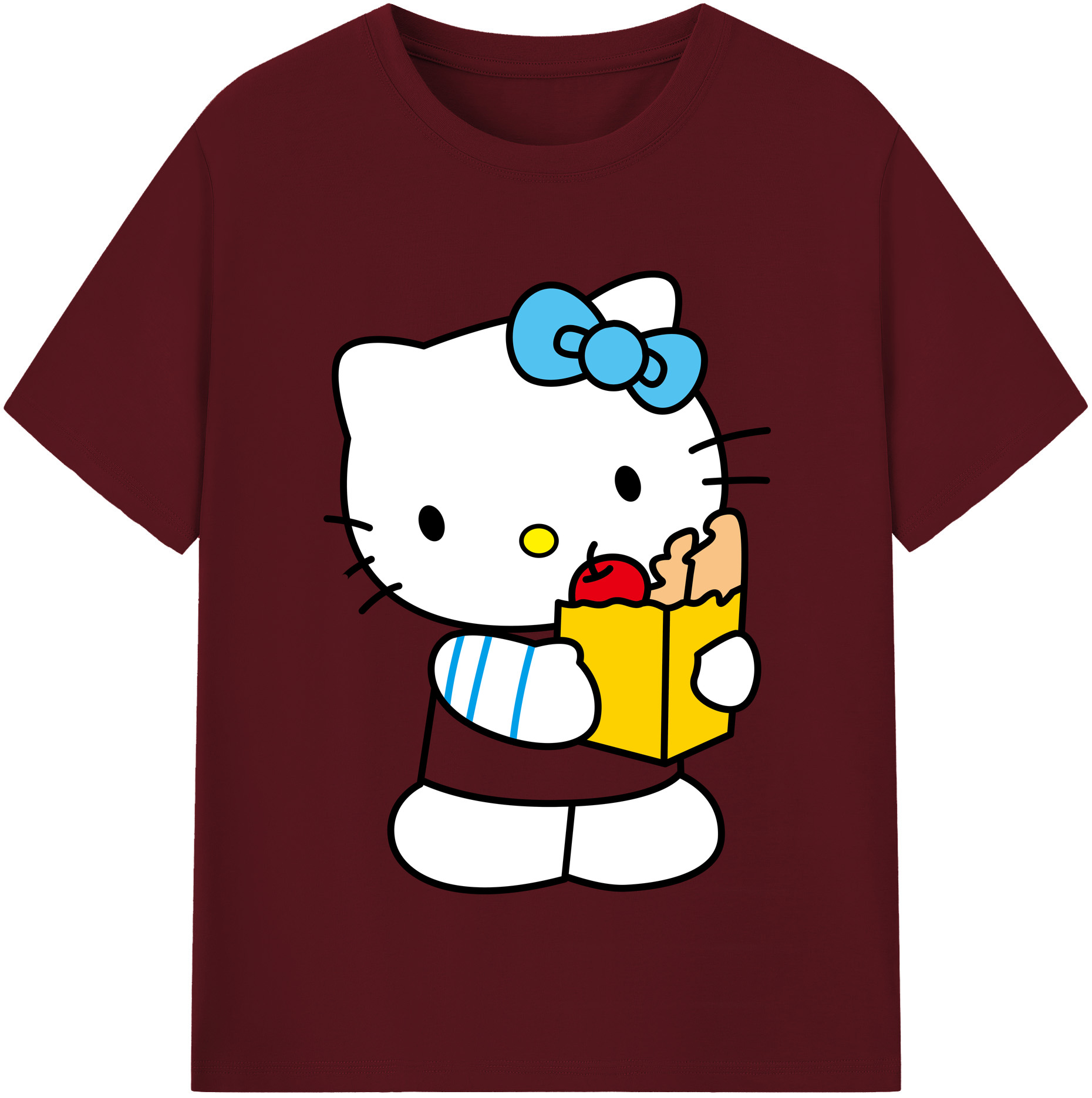 （画像用） Hello Kitty ハローキティ 綿100％半袖Tシャツ（フロントプリント）